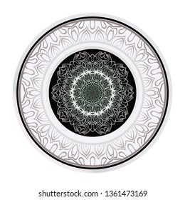 Flower Coloring Mandala. Decorative Vector Elements. Oriental Pattern. Indian, Moroccan, Mystic, Ottoman Motifs. Anti-Stress Therapy Pattern