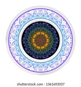 Flower Coloring Mandala. Decorative Vector Elements. Oriental Pattern. Indian, Moroccan, Mystic, Ottoman Motifs. Anti-Stress Therapy Pattern