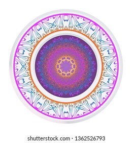 Flower Coloring Mandala. Decorative Vector Elements. Oriental Pattern. Indian, Moroccan, Mystic, Ottoman Motifs. Anti-Stress Therapy Pattern