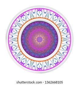 Flower Coloring Mandala. Decorative Vector Elements. Oriental Pattern. Indian, Moroccan, Mystic, Ottoman Motifs. Anti-Stress Therapy Pattern