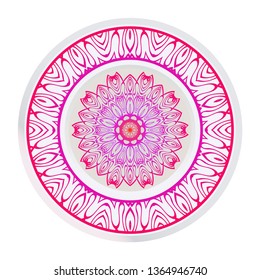 Flower Coloring Mandala. Decorative Vector Elements. Oriental Pattern. Indian, Moroccan, Mystic, Ottoman Motifs. Anti-Stress Therapy Pattern