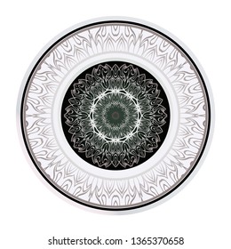 Flower Coloring Mandala. Decorative Vector Elements. Oriental Pattern. Indian, Moroccan, Mystic, Ottoman Motifs. Anti-Stress Therapy Pattern