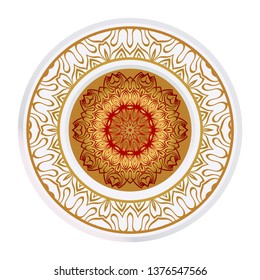 Flower Coloring Mandala. Decorative Vector Elements. Oriental Pattern. Indian, Moroccan, Mystic, Ottoman Motifs. Anti-Stress Therapy Pattern