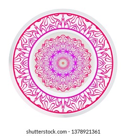 Flower Coloring Mandala. Decorative Vector Elements. Oriental Pattern. Indian, Moroccan, Mystic, Ottoman Motifs. Anti-Stress Therapy Pattern