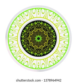 Flower Coloring Mandala. Decorative Vector Elements. Oriental Pattern. Indian, Moroccan, Mystic, Ottoman Motifs. Anti-Stress Therapy Pattern