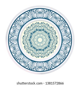 Flower Coloring Mandala. Decorative Vector Elements. Oriental Pattern. Indian, Moroccan, Mystic, Ottoman Motifs. Anti-Stress Therapy Pattern
