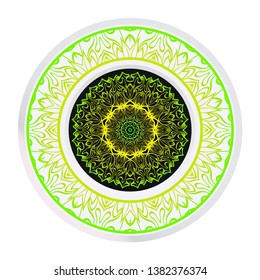 Flower Coloring Mandala. Decorative Vector Elements. Oriental Pattern. Indian, Moroccan, Mystic, Ottoman Motifs. Anti-Stress Therapy Pattern