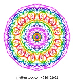Flower coloring Mandala. Modern decorative elements. Oriental round pattern, vector illustration.