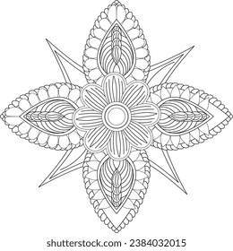 Blumenfarben Mandala-Seite, Vektorgrafik