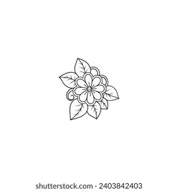 flower coloring with outline outline
