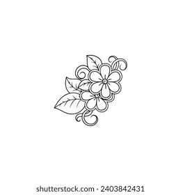 flower coloring with outline outline