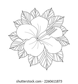 Flower Coloring Page And Book illustration Line Art Hand Drawn Of Beautiful Flower Black And White Vector