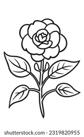 flower coloring page book outline