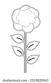 flower coloring page book outline