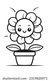 flower coloring page book outline