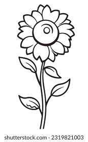 flower coloring page book outline