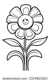 flower coloring page book outline