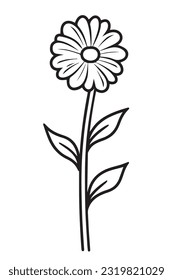 flower coloring page book outline