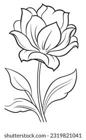 flower coloring page book outline