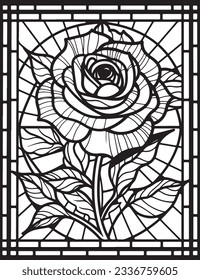 Flower coloring page. Flower coloring book pages. Flower vector black and white line art sketch drawing. Rose coloring pages for adults. Rose flower vector. Hand drawn floral background illustration.