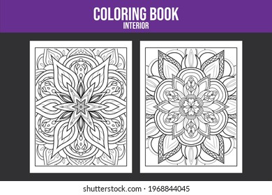 Flower coloring page drawing book page, interior design. Mandala 