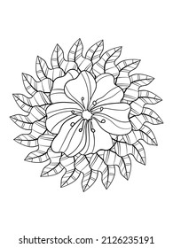 Flower Coloring Page For Kids