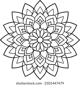 a flower coloring page with a large flower
