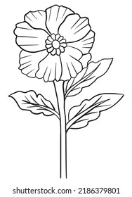 Flower Coloring Page Line Art Vector Stock Vector (Royalty Free ...