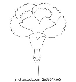 Flower coloring page simple and minimal line art illustration on white background