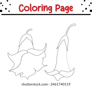 flower coloring page. spring design element coloring book.