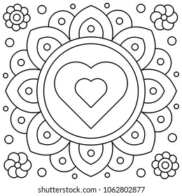 Flower. Coloring page. Vector illustration.