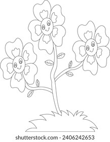 flower coloring pageartcoloring pagecartoon page