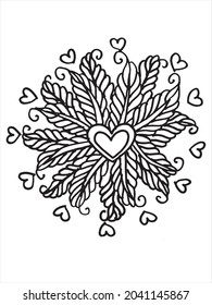 FLOWER COLORING PAGE,FLOWER LOVE COLORING PAGE,