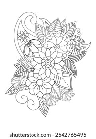 Flower coloring pages for adult