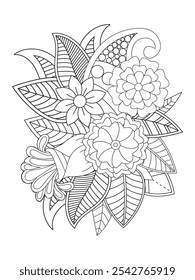 Flower coloring pages for adult