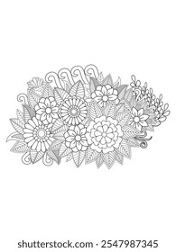 Flower coloring pages for adult