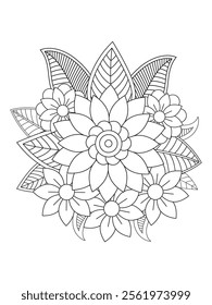 Flower coloring pages for adults