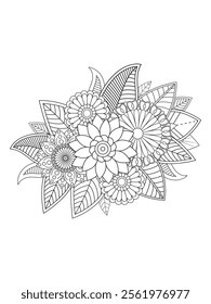 Flower coloring pages for adults