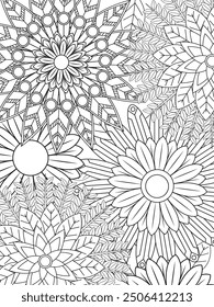 Flower Coloring Pages For Adults And Kids