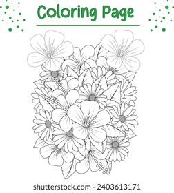 flower coloring pages.flower coloring page for kids and adults