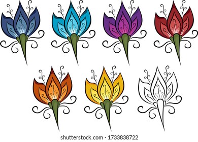 colores florales vectorial decoración floral naturaleza vegetal de verano