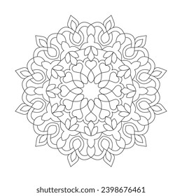 Flower Common Mandala Coloring Book Vector Design