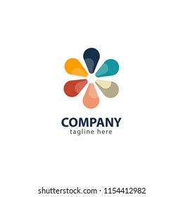 Flower Company Logo Vector Template Design Illustration