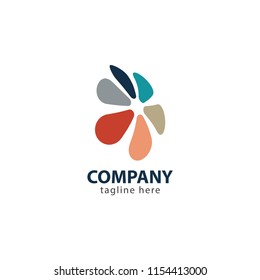 Flower Company Logo Vector Template Design Illustration