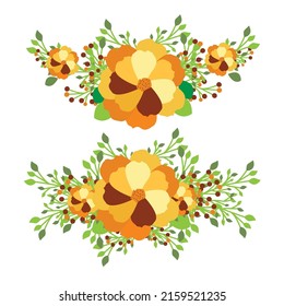 Flower composition. Bouquet made of yellow flowers. wedding invitation, flower illustration, wedding decoration
