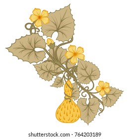 Flower composition. Elements for design in art nouveau style, vintage, old, retro style. Stock vector illustration.