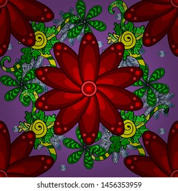 Flower composition. -green, red and violet flowers. Vector pattern. Nature. Nice pattern in the small flower. Floral collage. Floral background.