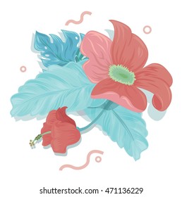 flower composition, greeting card