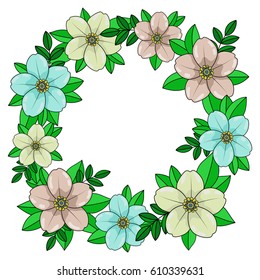 Flower composition on a white background