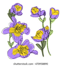 Flower composition vector. Decorative floral background